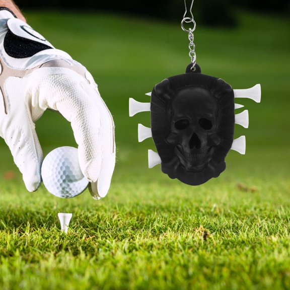 OUNONA Golf Tee Holder Skull Design Metal Clip Golf Tee Organizer Hanging Storage Rack