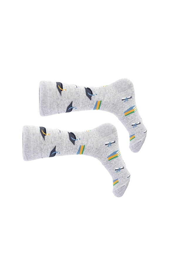 Graduation Hat Stockings Middle Tube Socks Creative Design Machine Washable for Graduation Party