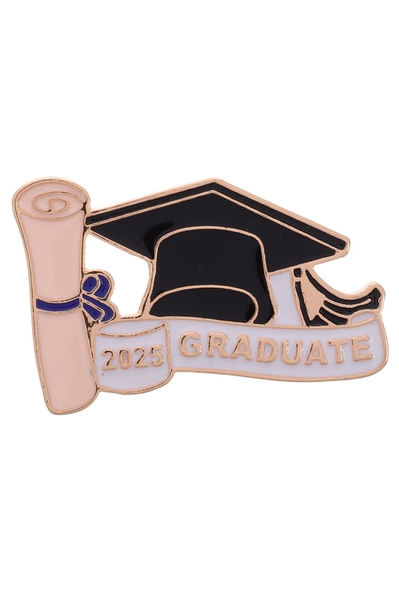 Graduation Pin Badge Graduate Cap And Diploma Design For High School And College Graduates Golden And Black Enamel Lapel Pin