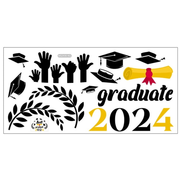 OUNONA Graduation Wall Decal with Unique Design, Decor to Interior Walls for Celebration