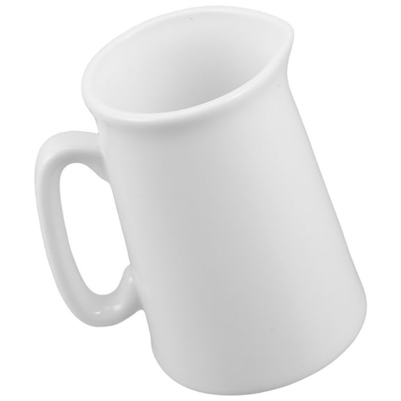 FOLOYORI Ceramic Milk Pitcher Ceramic Creamer Pitcher White 1Pack For Milk Frothing