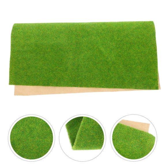 OUNONA Cuttable Fake Grass Turf Mat for Sand Table with Durable Plastic Material