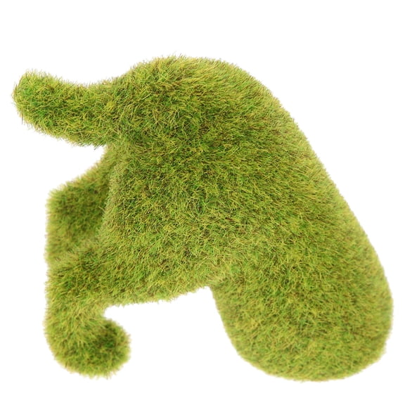 OUNONA Green Flocking Puppy Sculpture for Decor Simple Generous Design Adds Charm to Any Garden Space 6.5 Inches