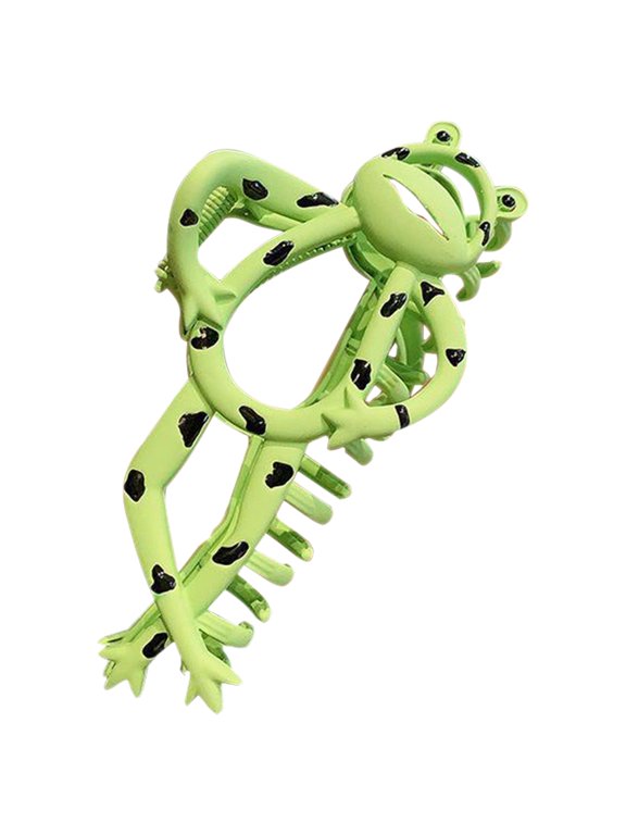 Green Frog Shaped Hair Clip Large Claw Clip for Thick Hair Multi Functional Wedding Use