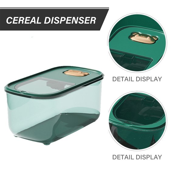 OUNONA Green Plastic Rice Storage Container for Home Use Compact and PET Material 7.07 x 7.07 x 11.81 inches