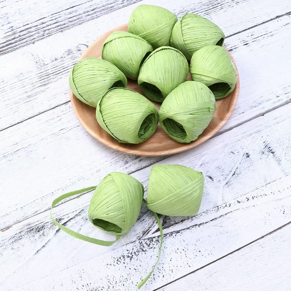 OUNONA Green Raffia Rope for Decoration Durable and Long Lasting for Craft Projects Gifts and Home Decor 10pcs