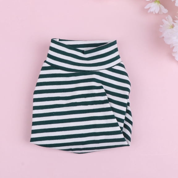OUNONA Green Stripe Dog Jumper Cotton Material Comfortable Pet Costume for Jogging Walking and Photo Sessions