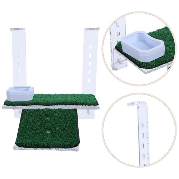 OUNONA Green Turtle Tank Basking Platform with Ramp for Easy Climbing and Secure Floating Island