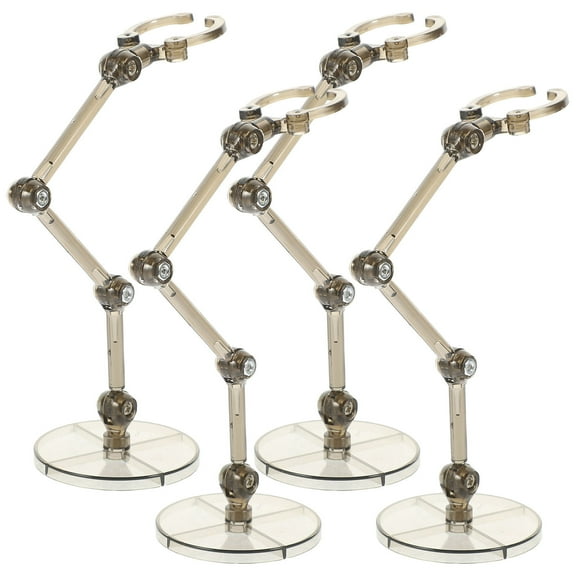 WEAVILUX Figure Supply Action Figure Display Shelf Grey Plastic 4pcs 1.97X1.97X6.17In