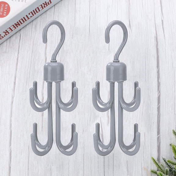 OUNONA Grey Rotatable Eight Claw Hooks for Hanging Use Made of PP Perfect for Home or Office 2 Pcs