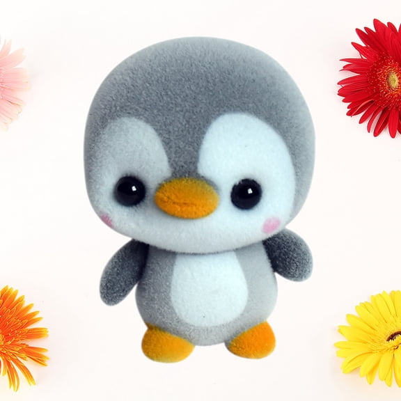 OUNONA Grey Plush Penguin Stuffed Animal Soft Toy for Home, Car, Kids and