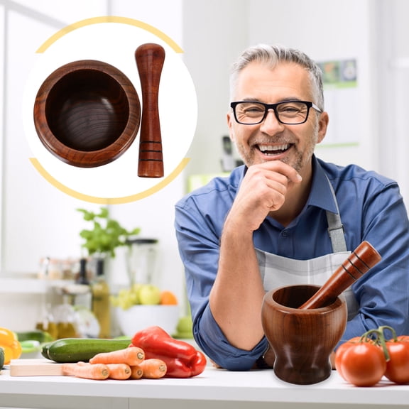 OUNONA  Grinder Jujube Wood Garlic Pounder Kitchen Utensil Grinding Tool