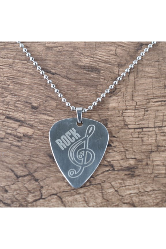 Guitar Pick Choker Necklace Made of Stainless Steel 1Pack for String Instrument Players