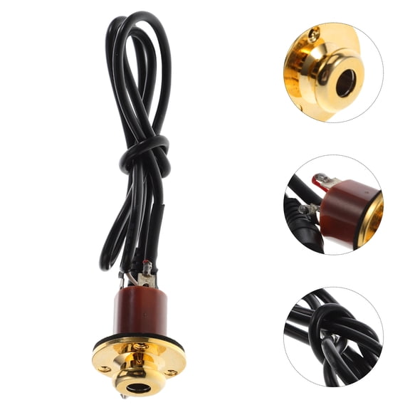 OUNONA Guitar Pickup Endpin Jack with Cable, Output Strap Button