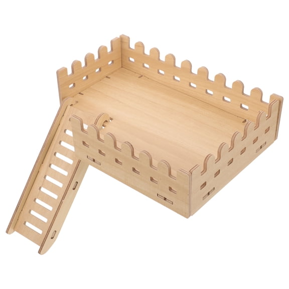 OUNONA Hamster Cage Platform Hamster Cage Wooden Ladder Hamster Climbing Platform