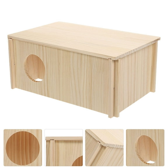 OUNONA Hamster House Wooden Hideout Hamster Cage Accessories Hamster House Rat Hideout Accessory