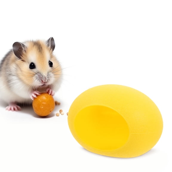 OUNONA Yellow Hamster Nest Bed House, ABS Small Animal Hideaway Shelter for Hamsters and Small Pets, 1 Set