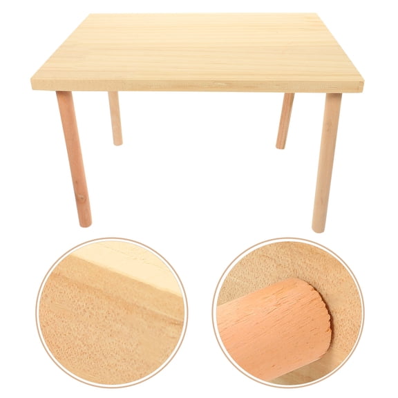 OUNONA Rat Toys for Cage Wood Hamster Platform Light Yellow 1Pack