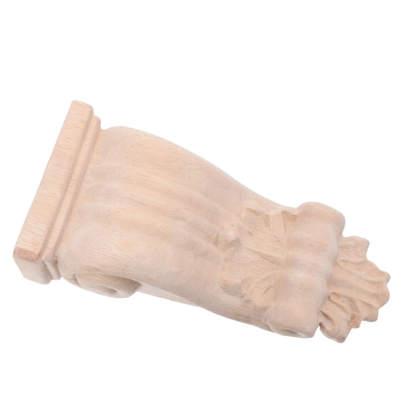 OUNONA Hand Carved Wood Corbel Decorative Applique Rustic Khaki Wooden Corbels for Walls and Shelves