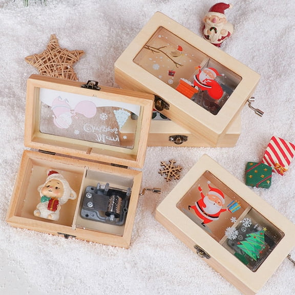 DRAFIDEEP Festival Melody Box Hand Cranked Home Decoration 1Set