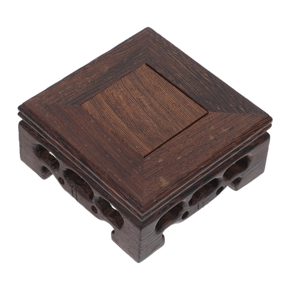 OUNONA Handcrafted Wooden Display Platform Light Brown for Bonsai and Jewelry Figurine Riser