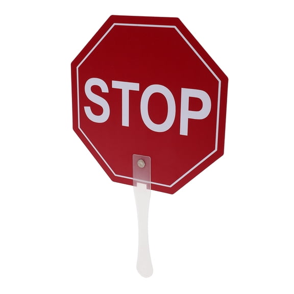OUNONA Classroom Stop Sign Red PVC Double Sided Visual Cue for Home