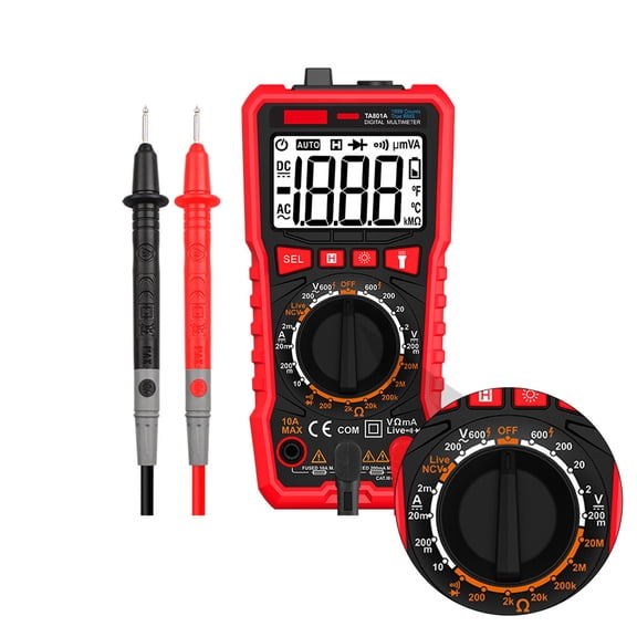 OUNONA Handheld Current Meter with High Durability Rubber Case and Clear LCD Display for Voltage Testing