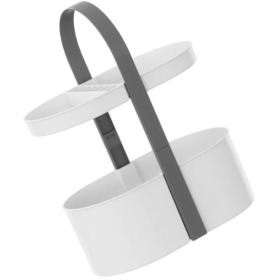 OUNONA Handheld Storage Rack Desktop Cosmetic Shelf Double Layer Storage Organizer