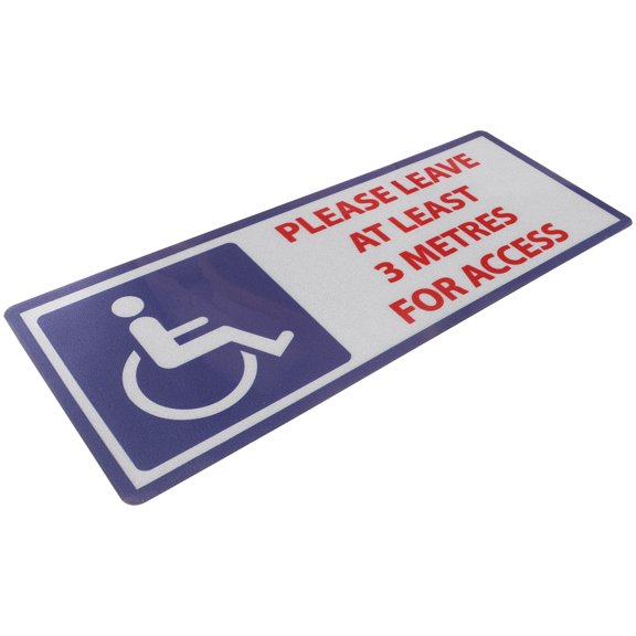 OUNONA Handicap Keep Away Sign 3 Meters Warning High Visibility Strong Adhesive Suitable for Indoor and Outdoor