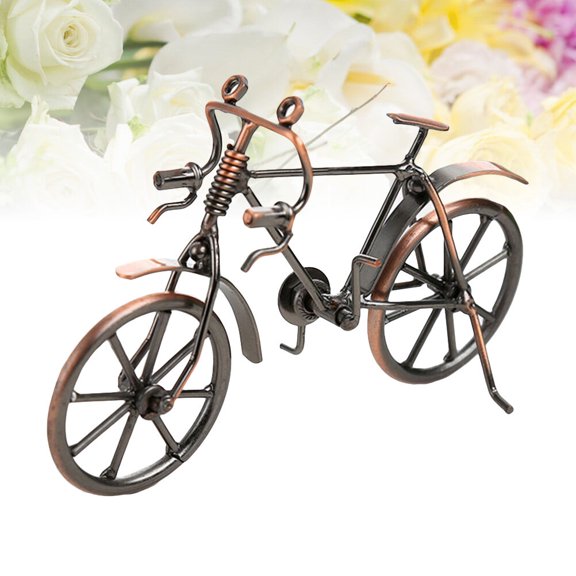 OUNONA Handmade Steel Iron Bike Mold Motorcycle Model for Home and Office Decor Multi Color 18.5x7.5x10.5 cm
