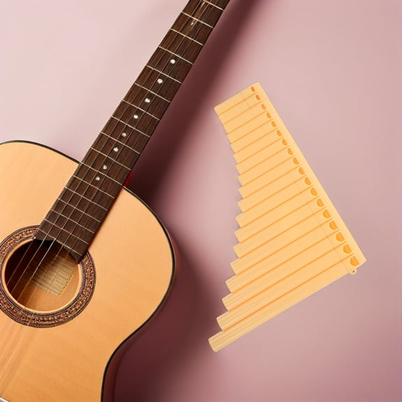 OUNONA Traditional Chinese Pan Flute Yellow Color for Student Use and Outdoor Musical Events