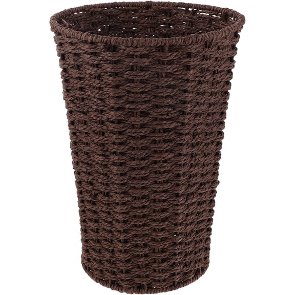 OUNONA Handwoven Woven Storage Basket Coffee Paper Rope Trash Can for Efficient Sundries Management