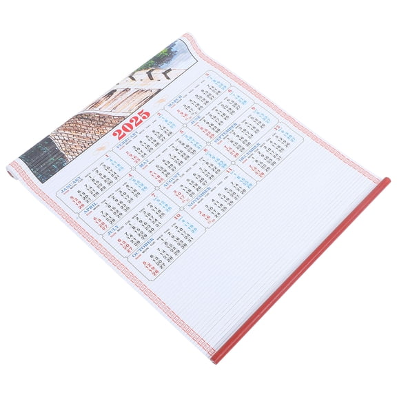 OUNONA Family Wall Calendar 2025 with Clear Printed Pages and Hanging Mount for Home Organization