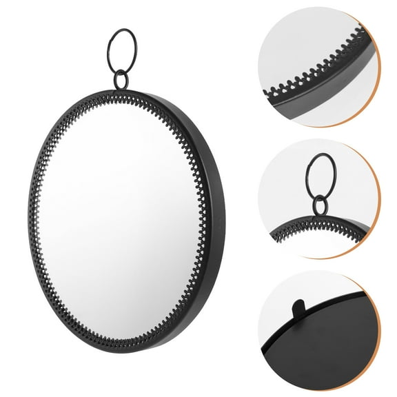 OUNONA Hanging Mirror Hanging Vanity Mirror Chic Mirror 22x18cm Black