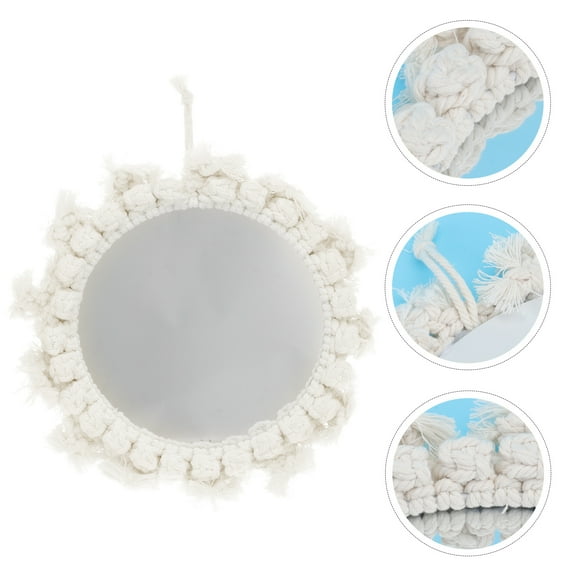 OUNONA Hanging Mirrors Wall Decor Unbreakable Decorative Travel White