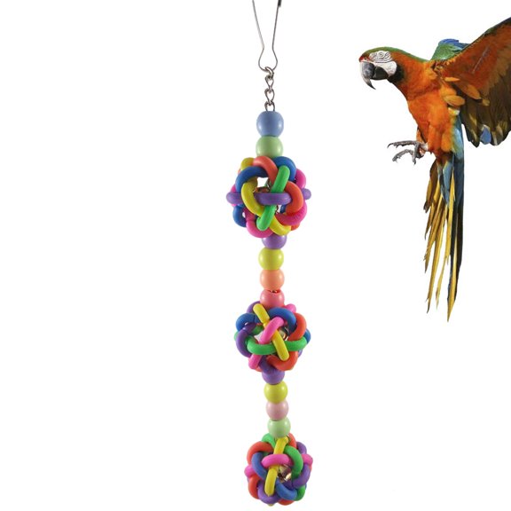 OUNONA Hanging Parrot Pendant Toys Plastic Multi-Colored Ball Skill Development Exercise 1Pcs