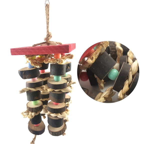 OUNONA Hanging Parrot Toy for Playing Made of Safe Plastic Perfect for Cockatiels and Parakeets