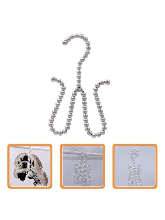 Double Hooks Shoe Drying Rack for Boots and Slippers, White Abs