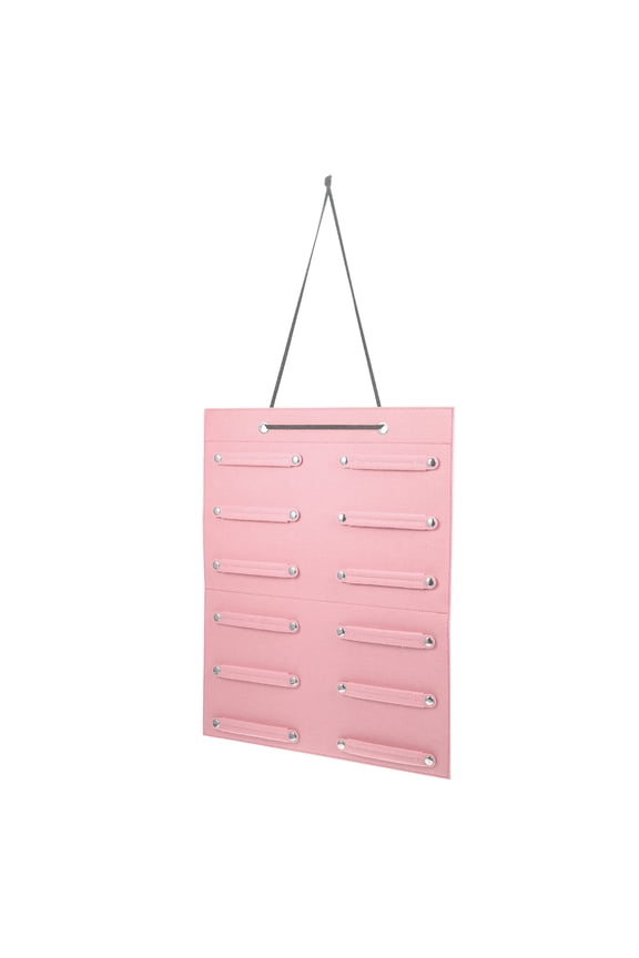 Hanging Storage Bag Hair Ring Storage Pouch Pink Felt Organizer 1Set