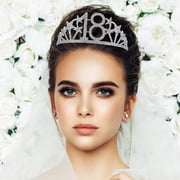 OUNONA Birthday Crown Creative Party Tiara With Shiny Rhinestones Unique Numbered Sparkling Rhinestone Crown Princess Tiara For Birthday Cake Decoration