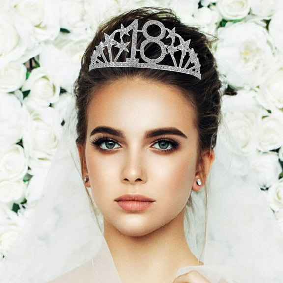 OUNONA Birthday Crown Creative Party Tiara With Shiny Rhinestones Unique Numbered Sparkling Rhinestone Crown Princess Tiara For Birthday Cake Decoration