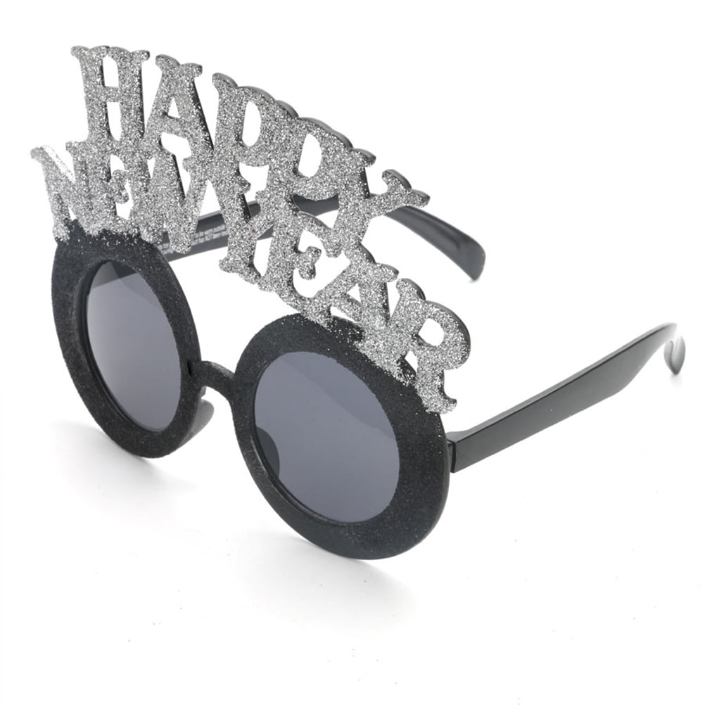 OUNONA Happy New Year Glasses Photo Booth Props Celebration Party Favor Accessories Festival Supplies Decoration