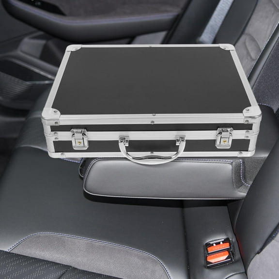 OUNONA Hard Aluminum Briefcase Portable Tool Case with Metal Construction for Secure Document Storage