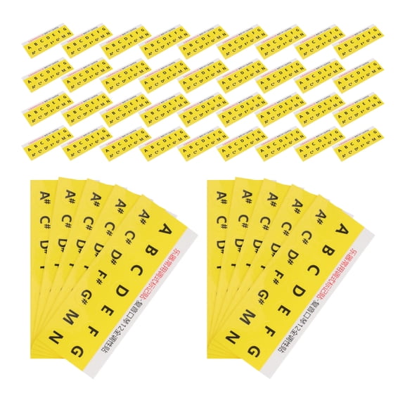 OUNONA Harmonica Key Stickers with Adhesive for Yellow Scale Chart and Easy Music Theory Reference