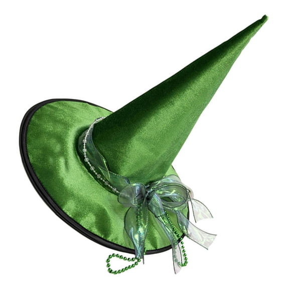 OUNONA Hat: Bowknot Wide Brim Fabric Wizard Cap - Sorcerer Stage Party Costume Hat For Adults - Cosplay Scarecrow Renaissance Cap
