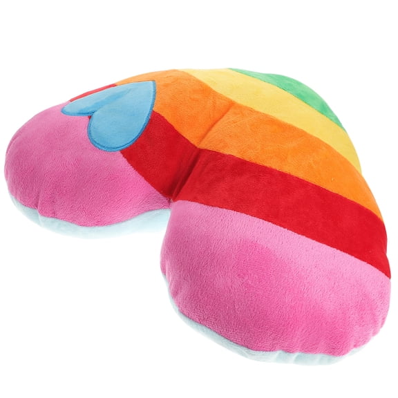 OUNONA 1Pc Heart Shape Cushion Plush Throw Pillow Soft Multicolor Home Accessory