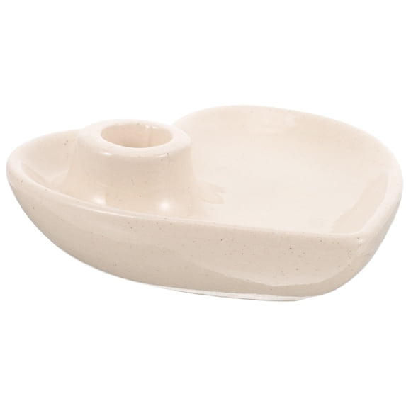 OUNONA Heart-Shaped Candle Tray and Incense Holder Decorative Candlestick for Home Decor and Office Use