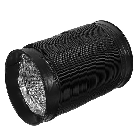 OUNONA Heavy Duty Exhaust Hose Replacement for Dryer Use Flexible Aluminum Vent Hose High Temperature Resistance Black 4 Inch