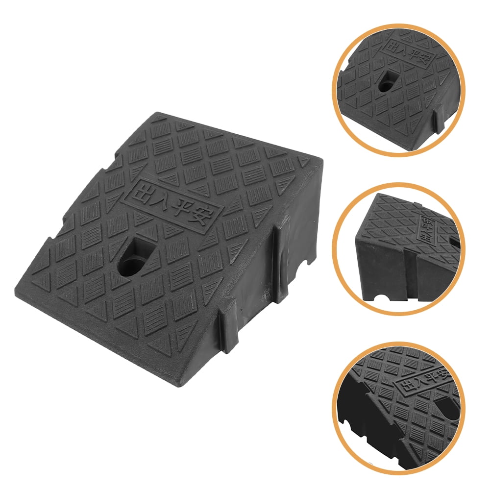 OUNONA Heavy Duty Outdoor Plastic Curb Ramp Mat Portable Loading Ramp ...