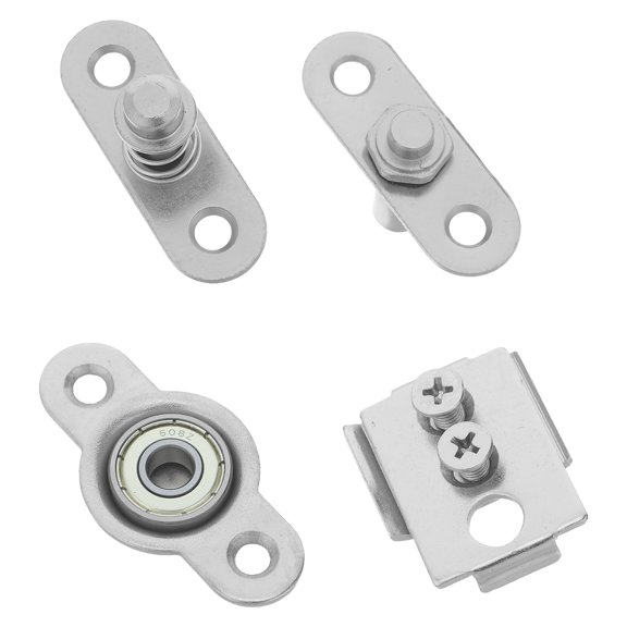 OUNONA Heavy Duty Plated Silver Folding Door Pivot Bracket for Smooth and Quiet Door Movement
